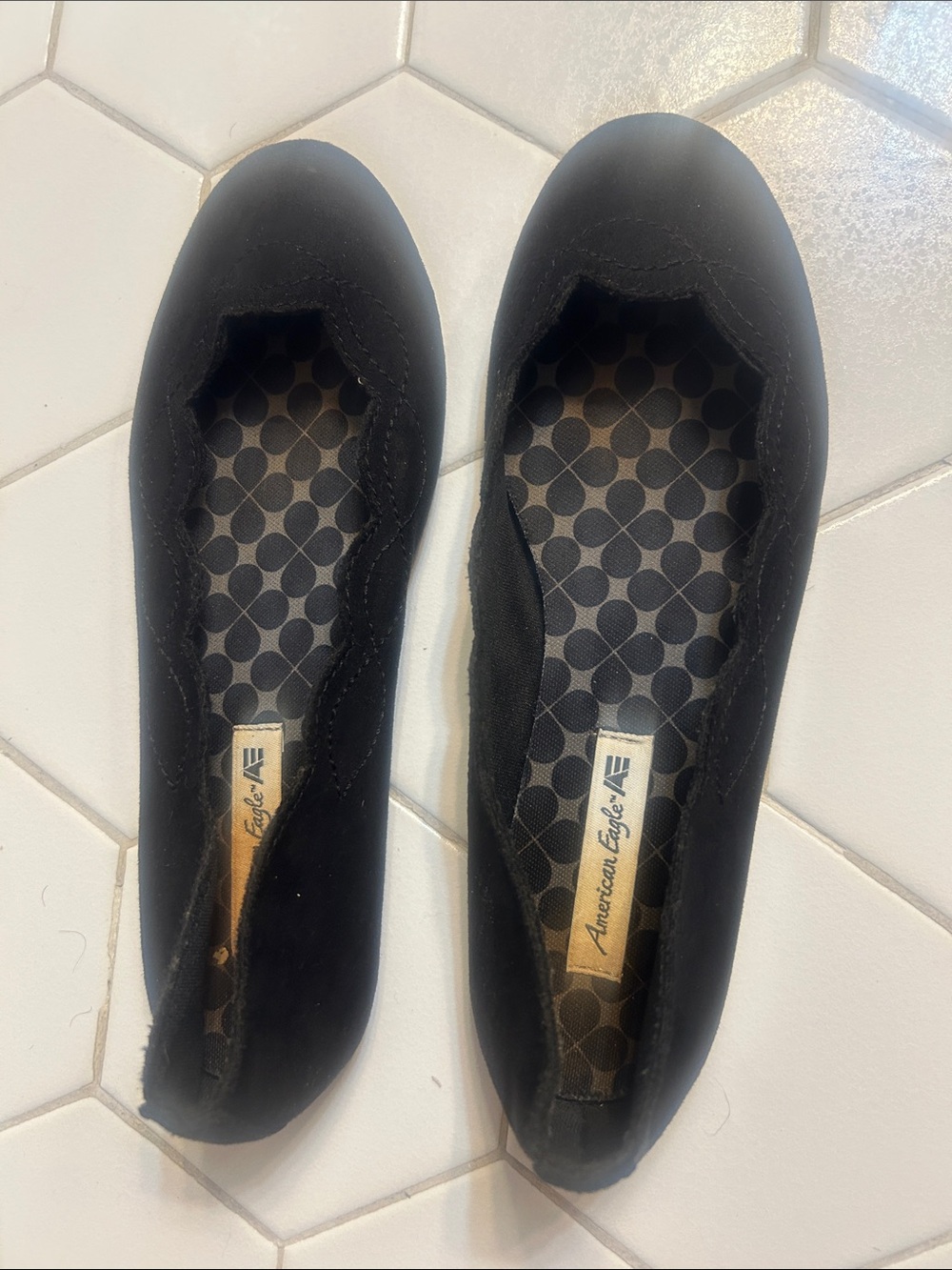 American Eagle Outfitters Black Women's Slip-On Ballet Flats